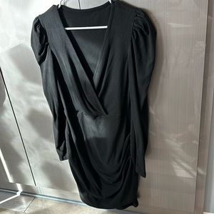 V neck black mini dress.  NEVER WORN!
